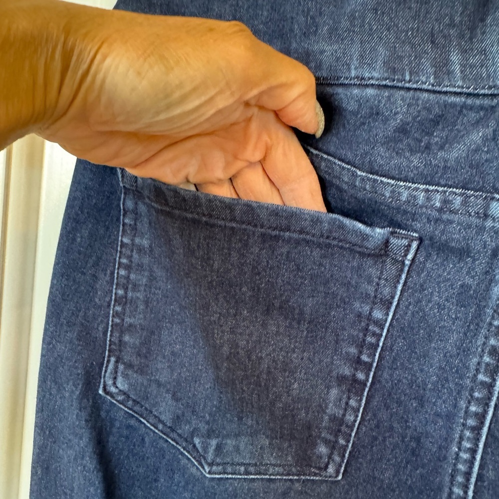 π 6/$60 Lane Bryant Size 14 Jeggings Skinny Back Pocket Medium Wash Heavy Weight - Picture 4 of 8